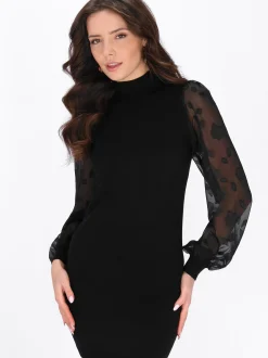 Faina Damen Kleid in schwarz - Länge: mittel