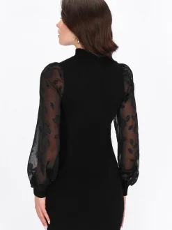 Faina Damen Kleid in schwarz - Länge: mittel