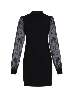 Faina Damen Kleid in schwarz - Länge: mittel