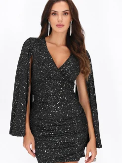 Faina Damen Kleid in schwarz - Länge: mittel