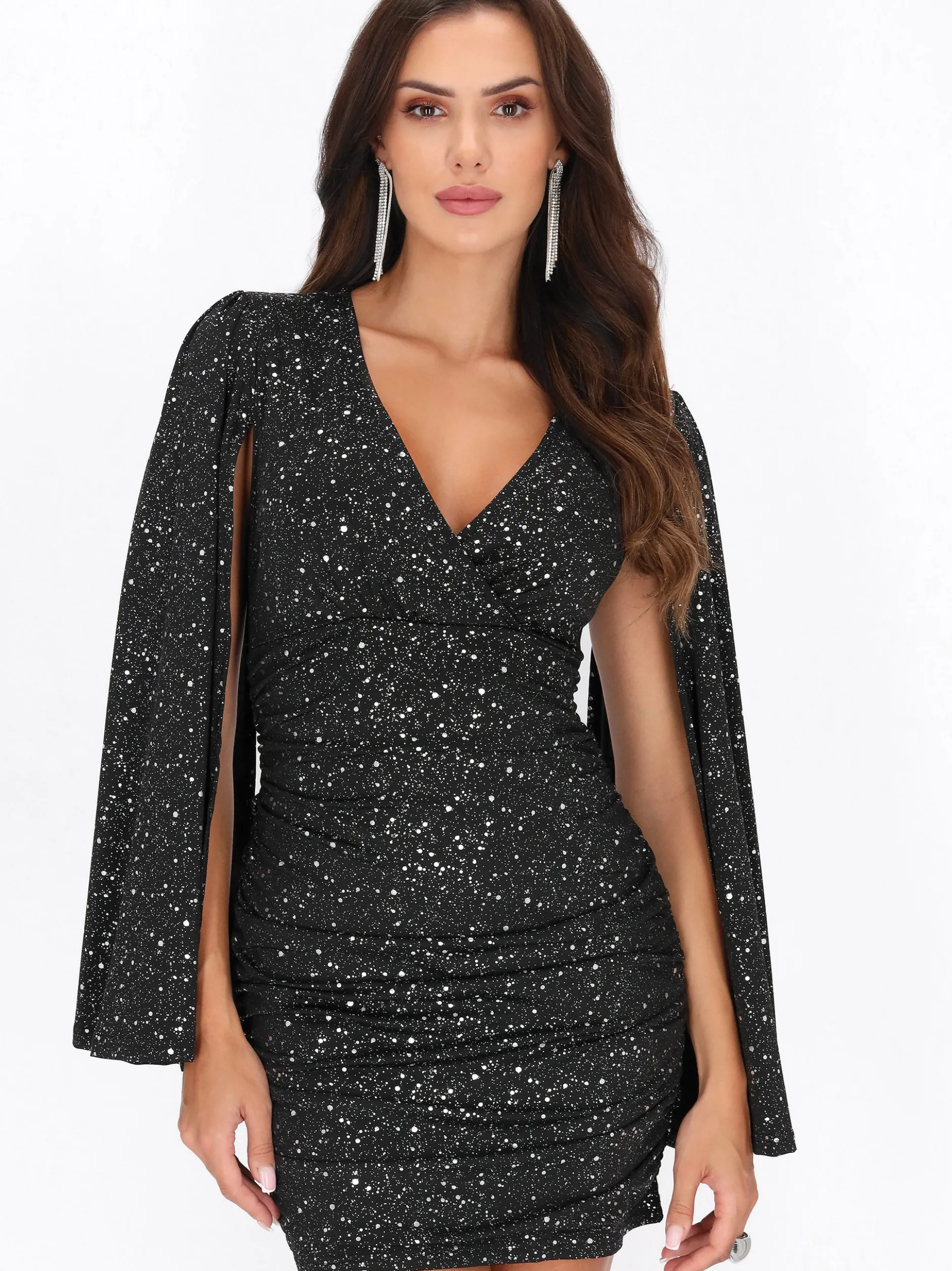 Faina Damen Kleid in schwarz - Länge: mittel