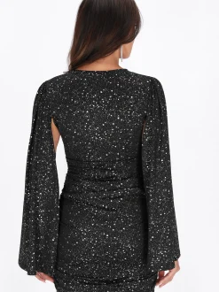 Faina Damen Kleid in schwarz - Länge: mittel