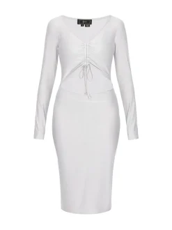 Faina Damen Kleid in silber - Länge: mittel