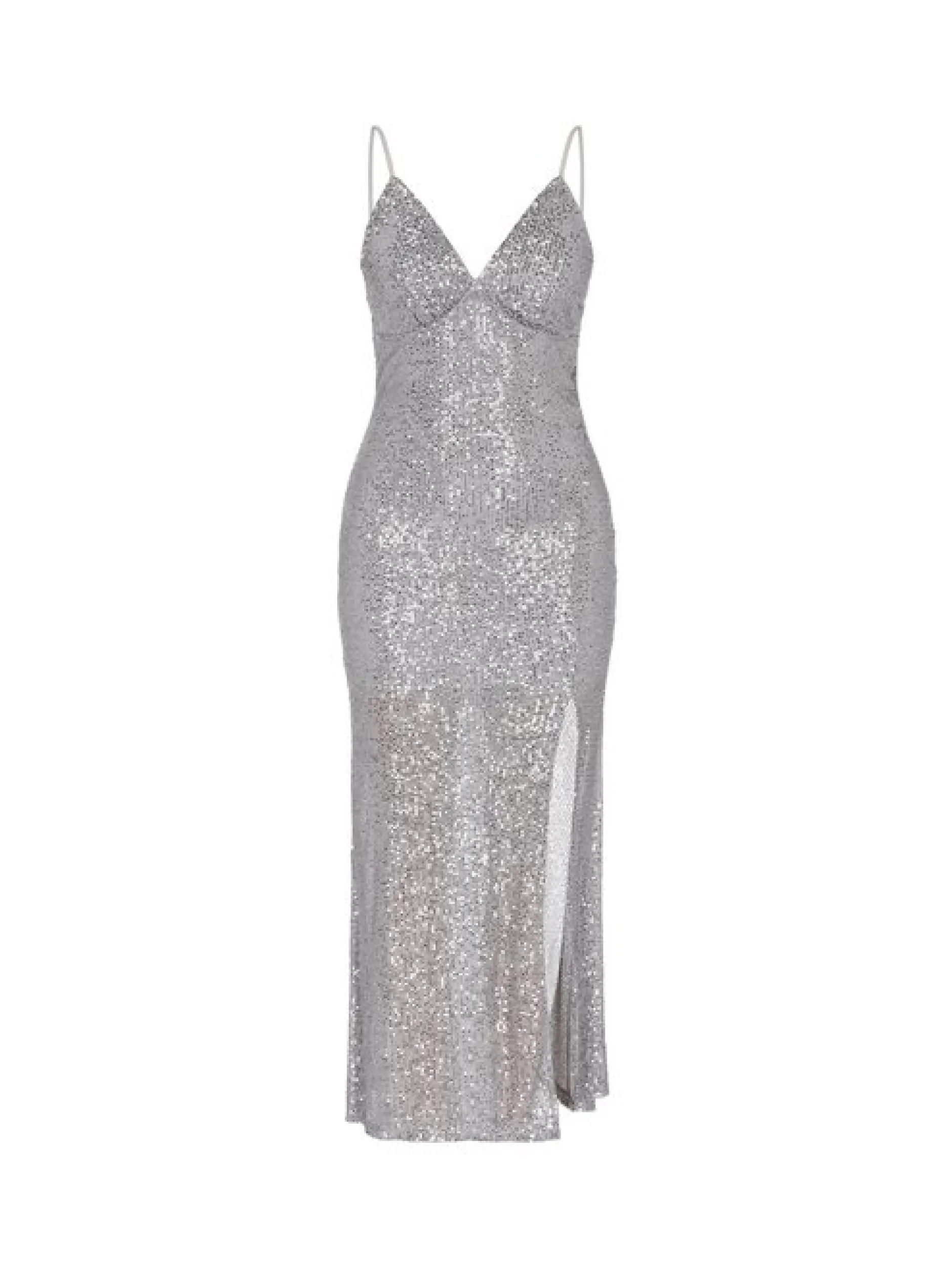 Faina Damen Kleid in silber - Länge: mittel