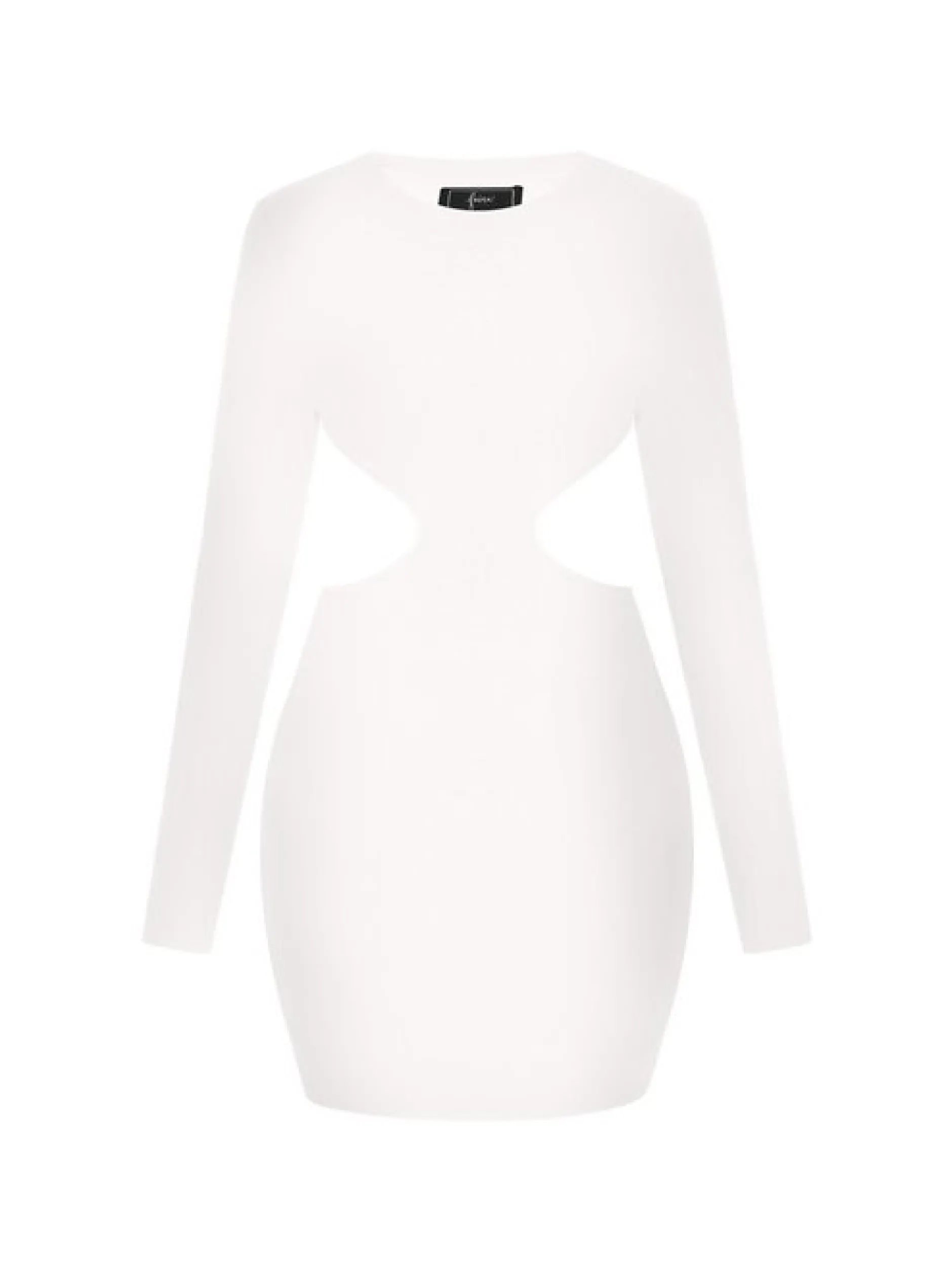 Faina Damen Kleid in weiß - Ausschnitt: Rundhals
