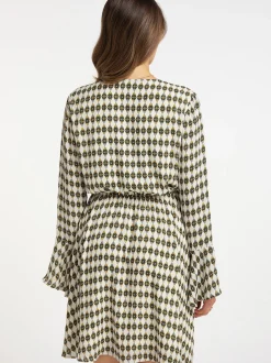 Faina Damen Kleid in weiß - Ausschnitt: V-Ausschnitt