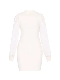 Faina Damen Kleid in weiß - Länge: mittel