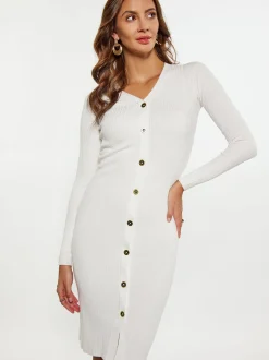 Faina Damen Kleid in weiß - Länge: mittel