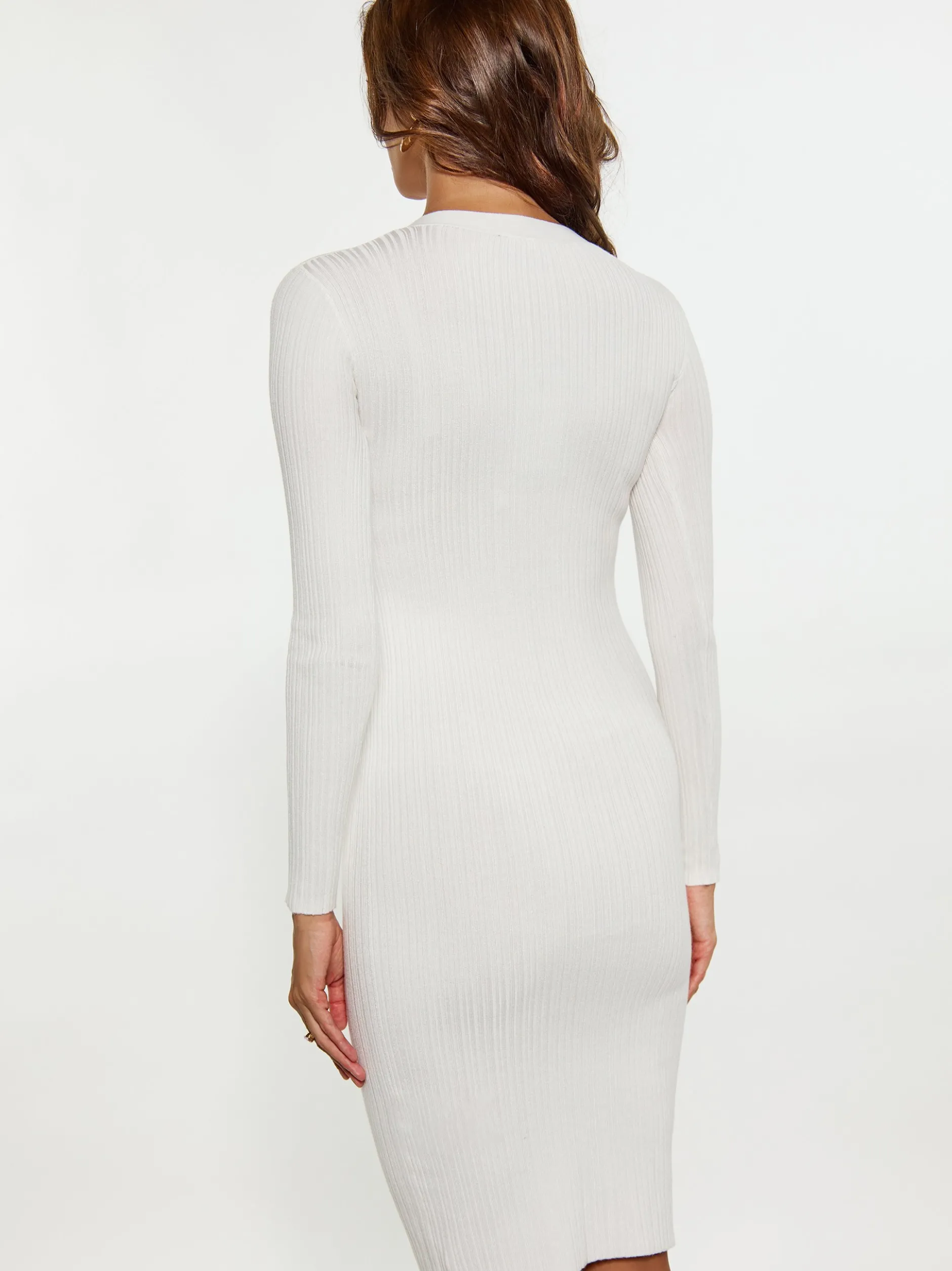 Faina Damen Kleid in weiß - Länge: mittel