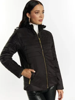 Faina Damen leichte Steppjacke in schwarz