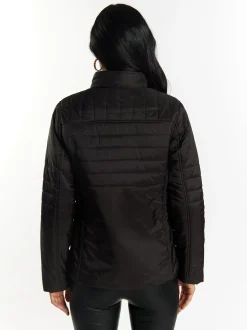 Faina Damen leichte Steppjacke in schwarz