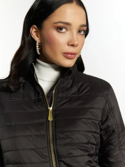 Faina Damen leichte Steppjacke in schwarz