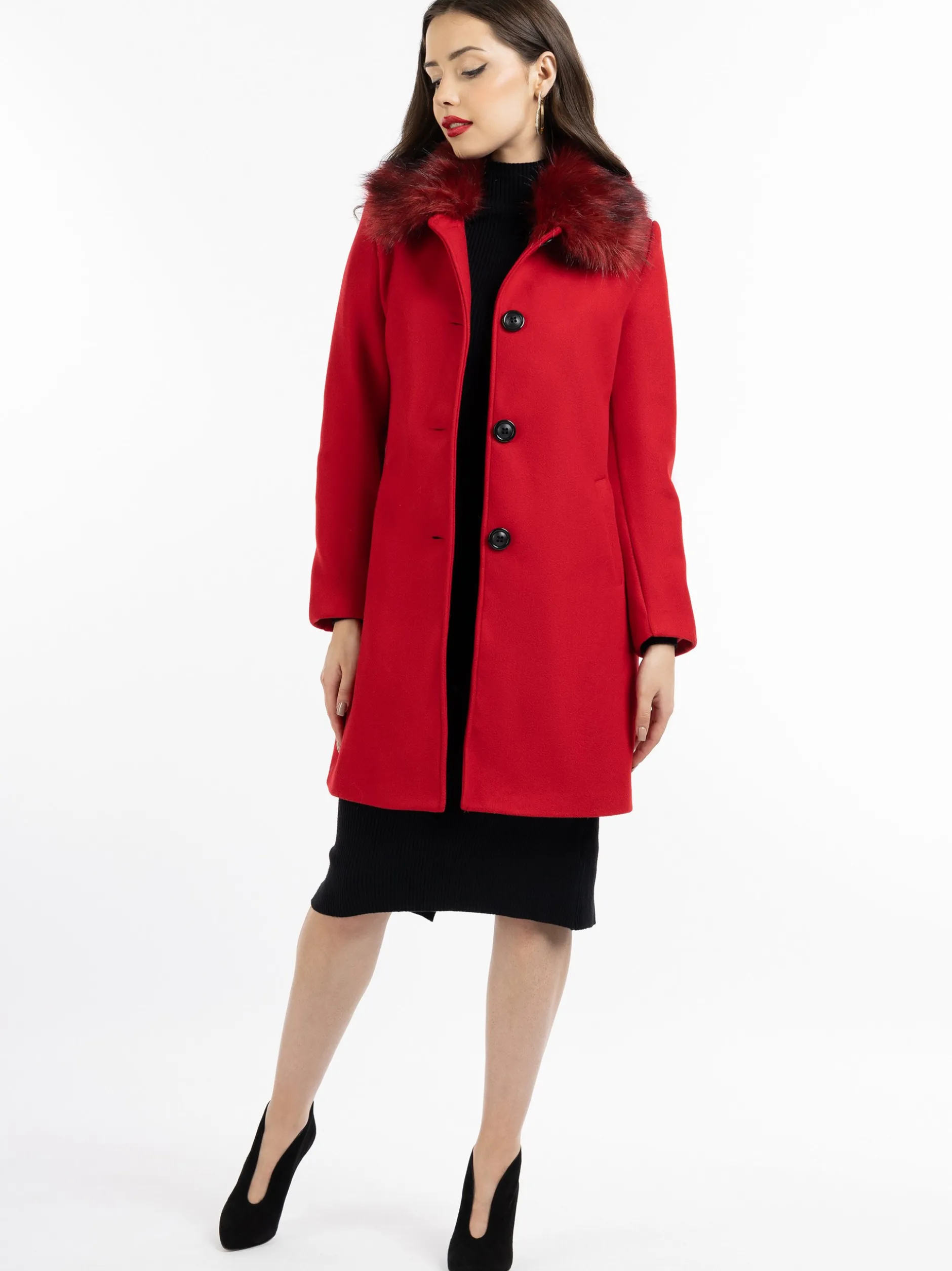 Faina Damen Mantel in rot