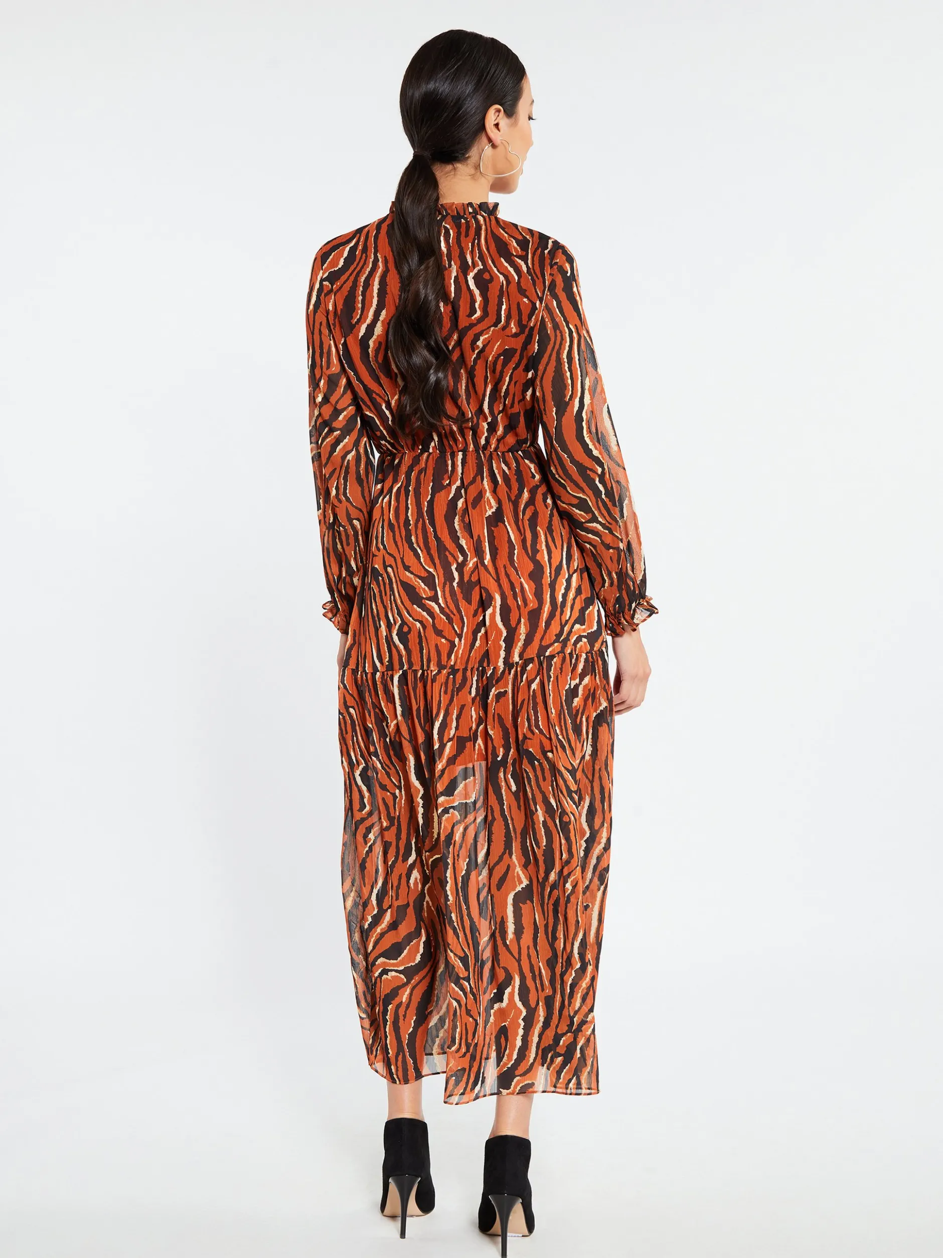 Faina Damen Maxikleid in orange - Länge: lang