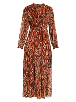 Faina Damen Maxikleid in orange - Länge: lang