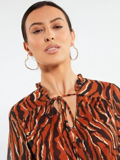 Faina Damen Maxikleid in orange - Länge: lang