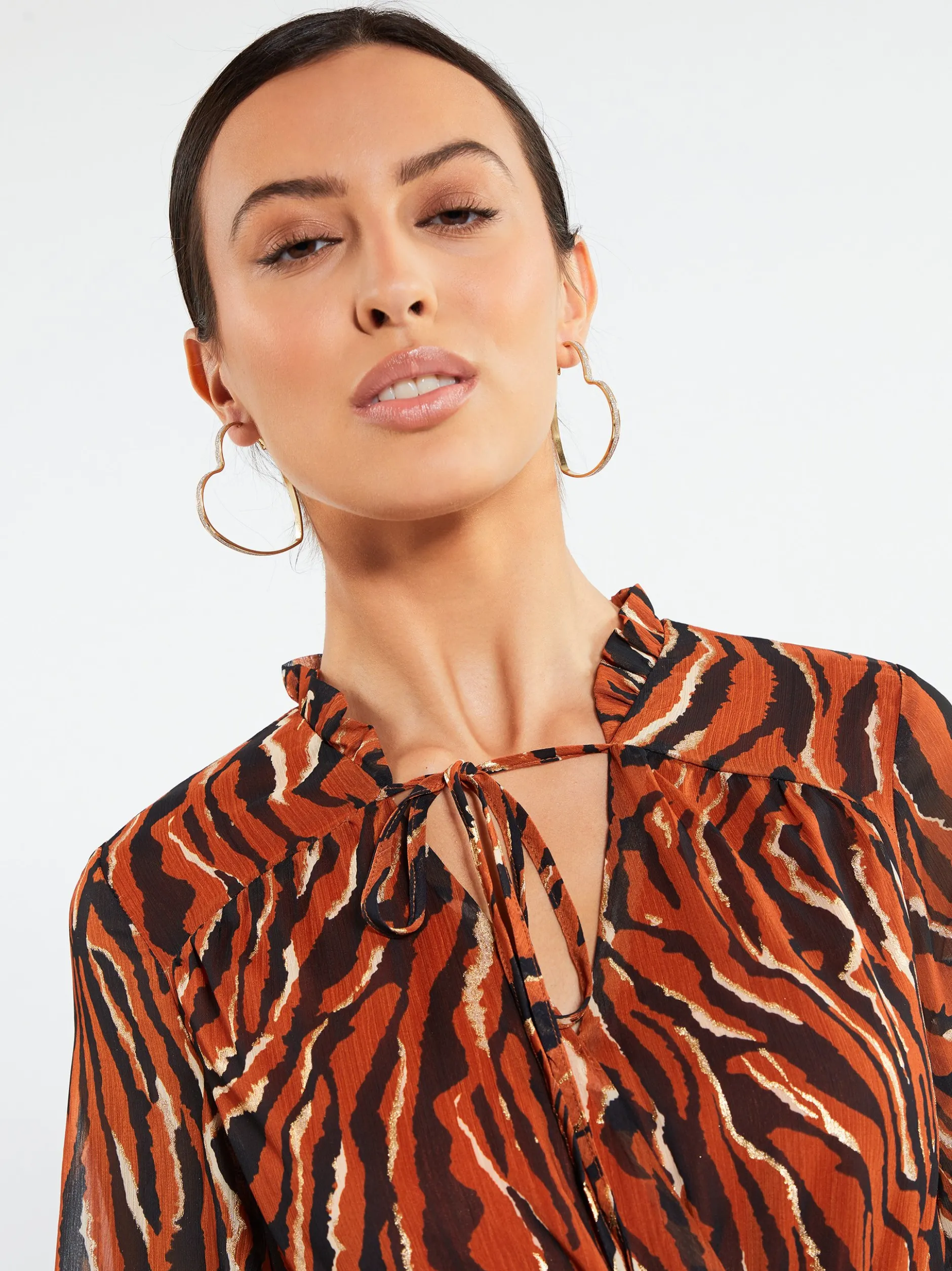 Faina Damen Maxikleid in orange - Länge: lang