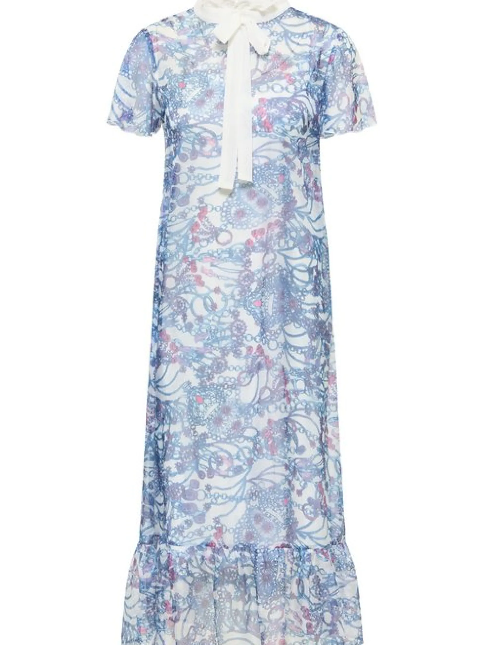 Faina Damen Midikleid mit Allover-Print in mehrfarbig