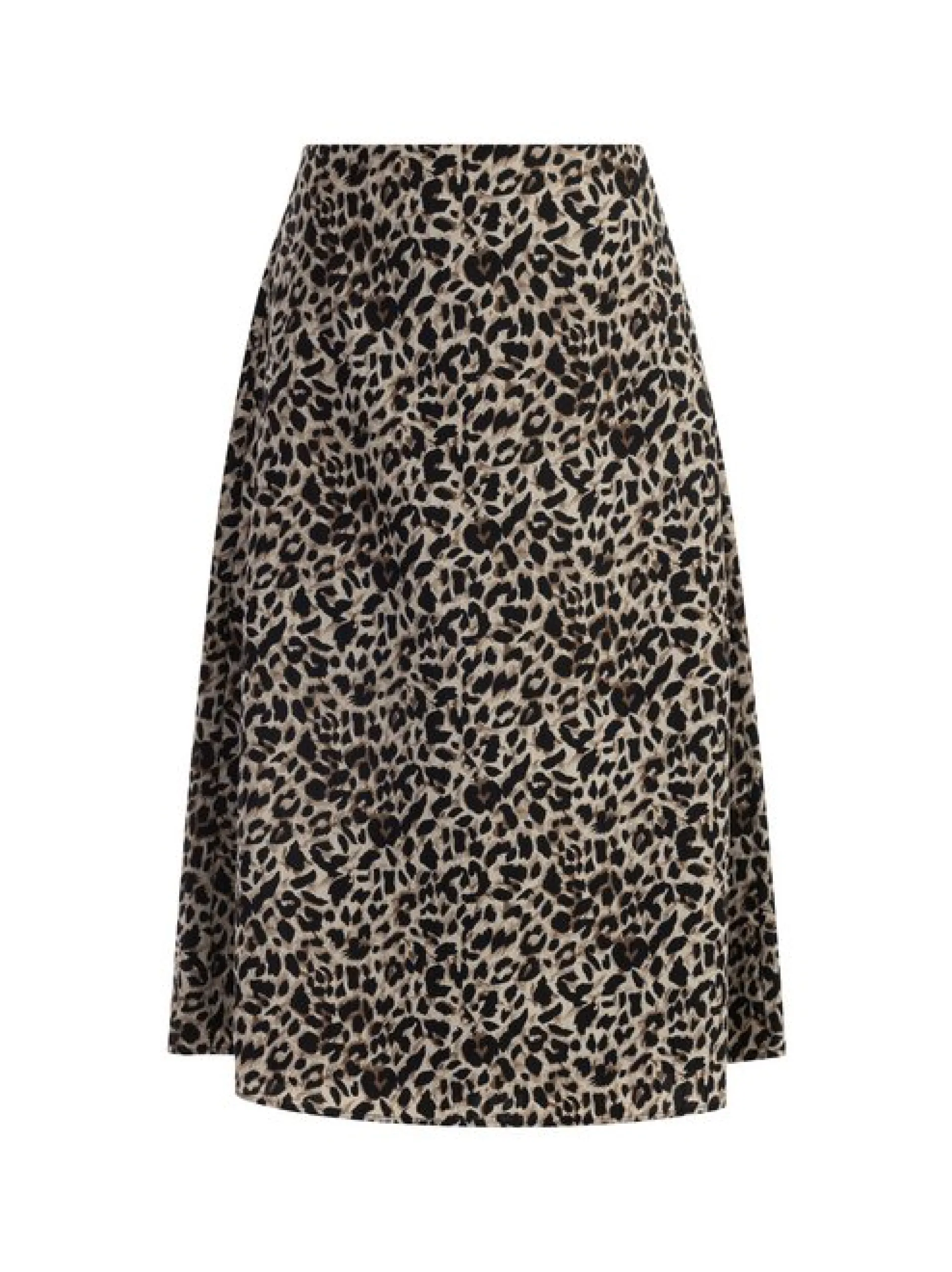 Faina Damen Midirock mit Leo-Print in braun