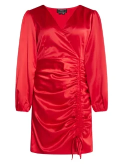 Faina Damen Minikleid aus Satin in rot - Länge: mittel