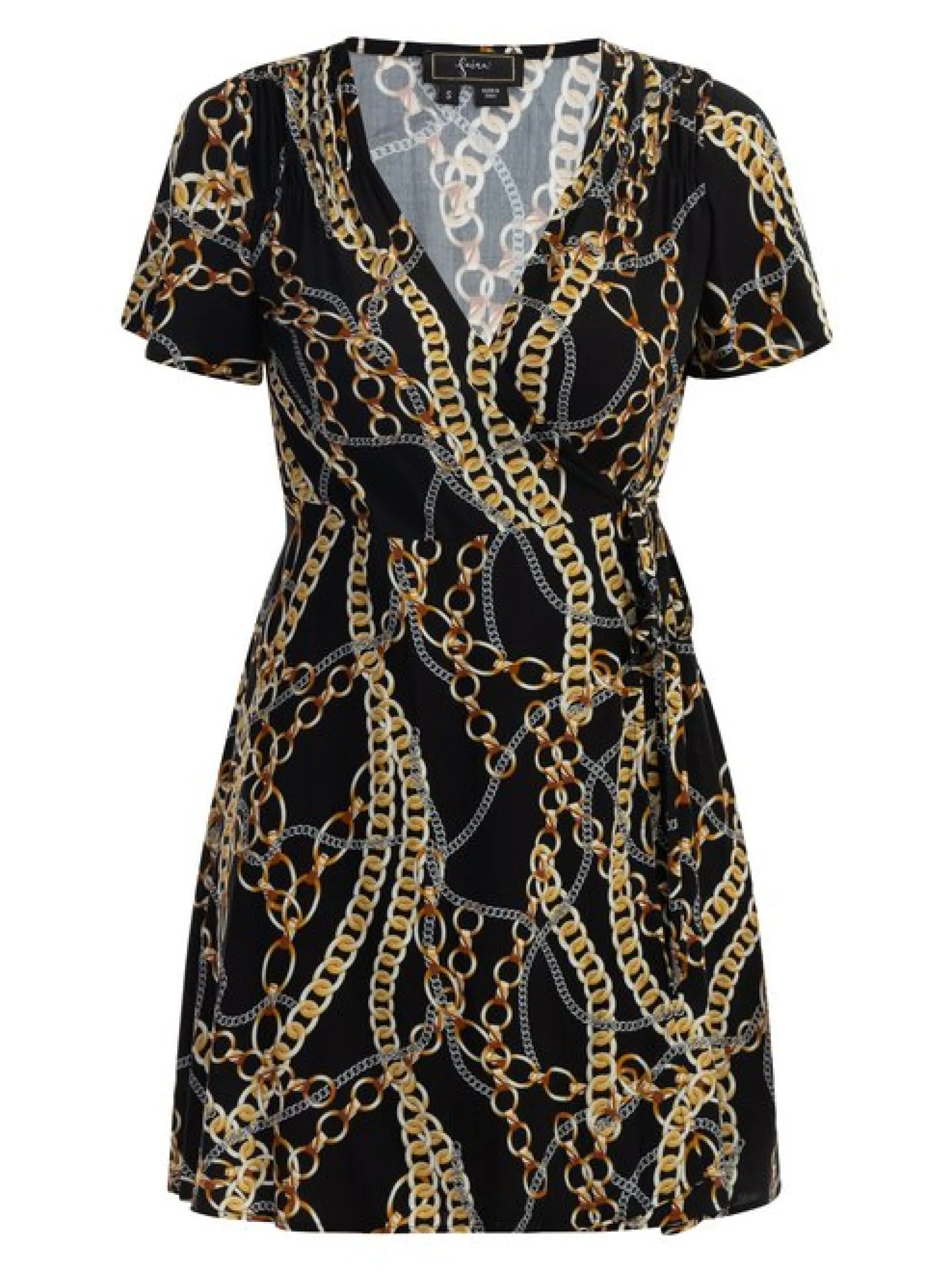 Faina Damen Minikleid mit Allover-Print in schwarz