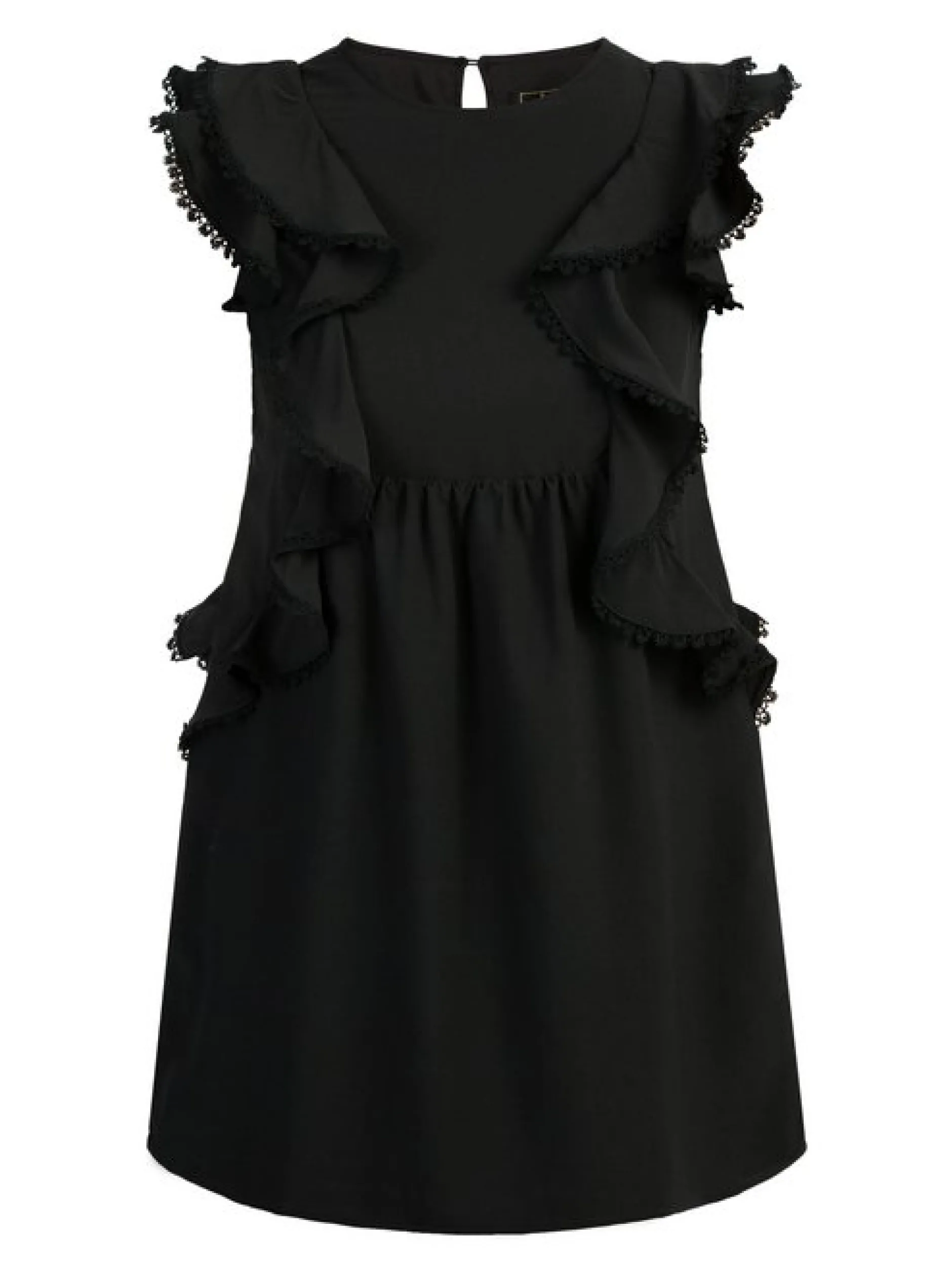 Faina Damen Minikleid mit Rüschen in schwarz