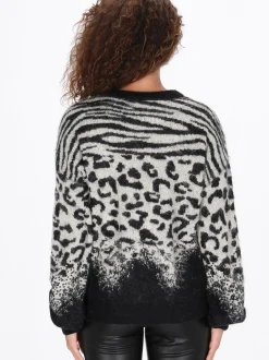Faina Damen Pullover in beige - Ausschnitt: Rundhals