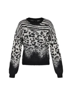 Faina Damen Pullover in beige - Ausschnitt: Rundhals