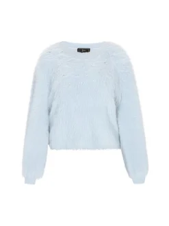 Faina Damen Pullover in blau - Ausschnitt: Rundhals