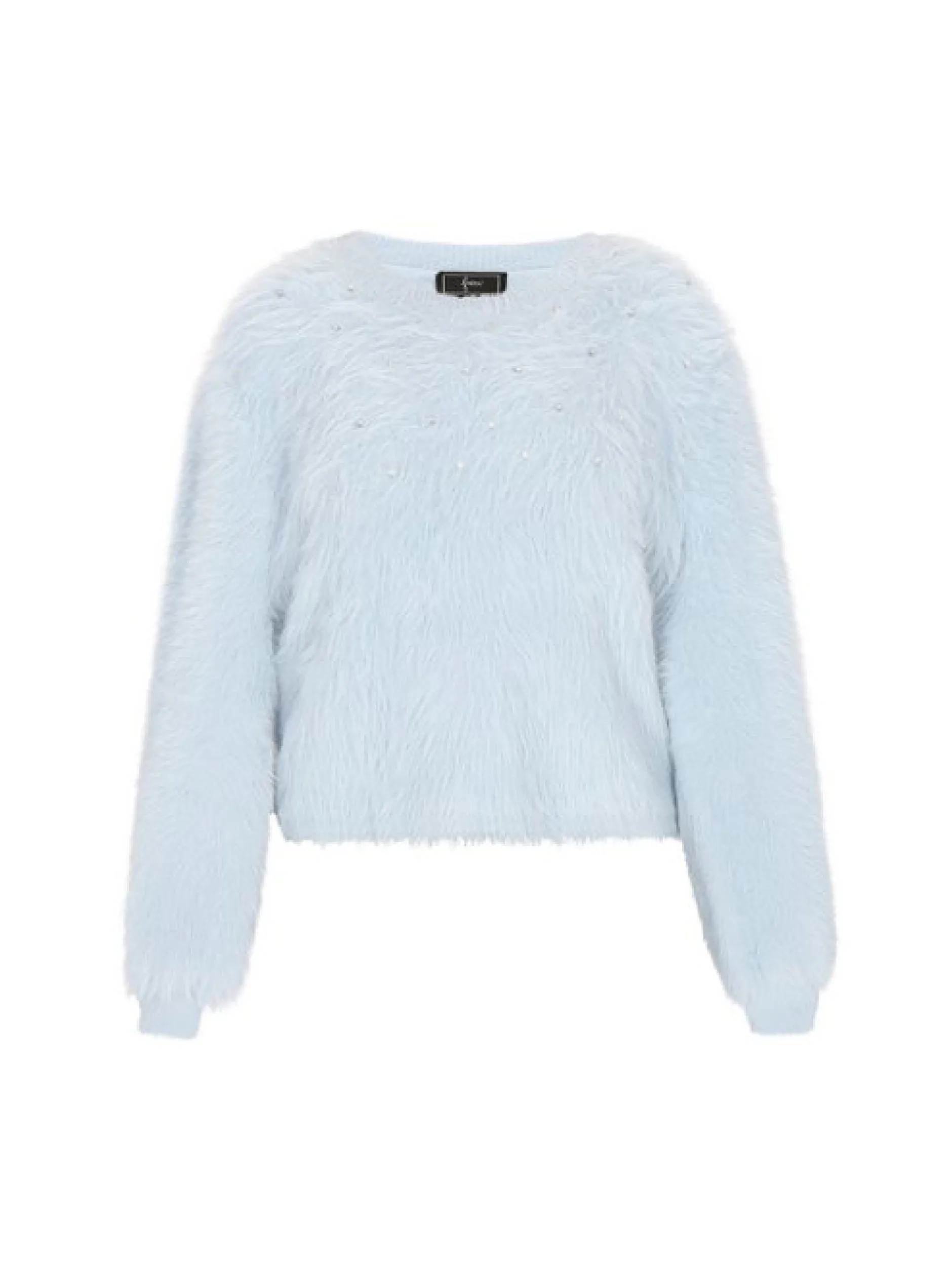 Faina Damen Pullover in blau - Ausschnitt: Rundhals