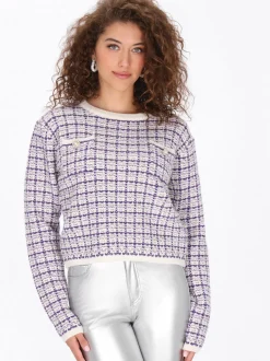 Faina Damen Pullover in ecru - Ausschnitt: Rundhals
