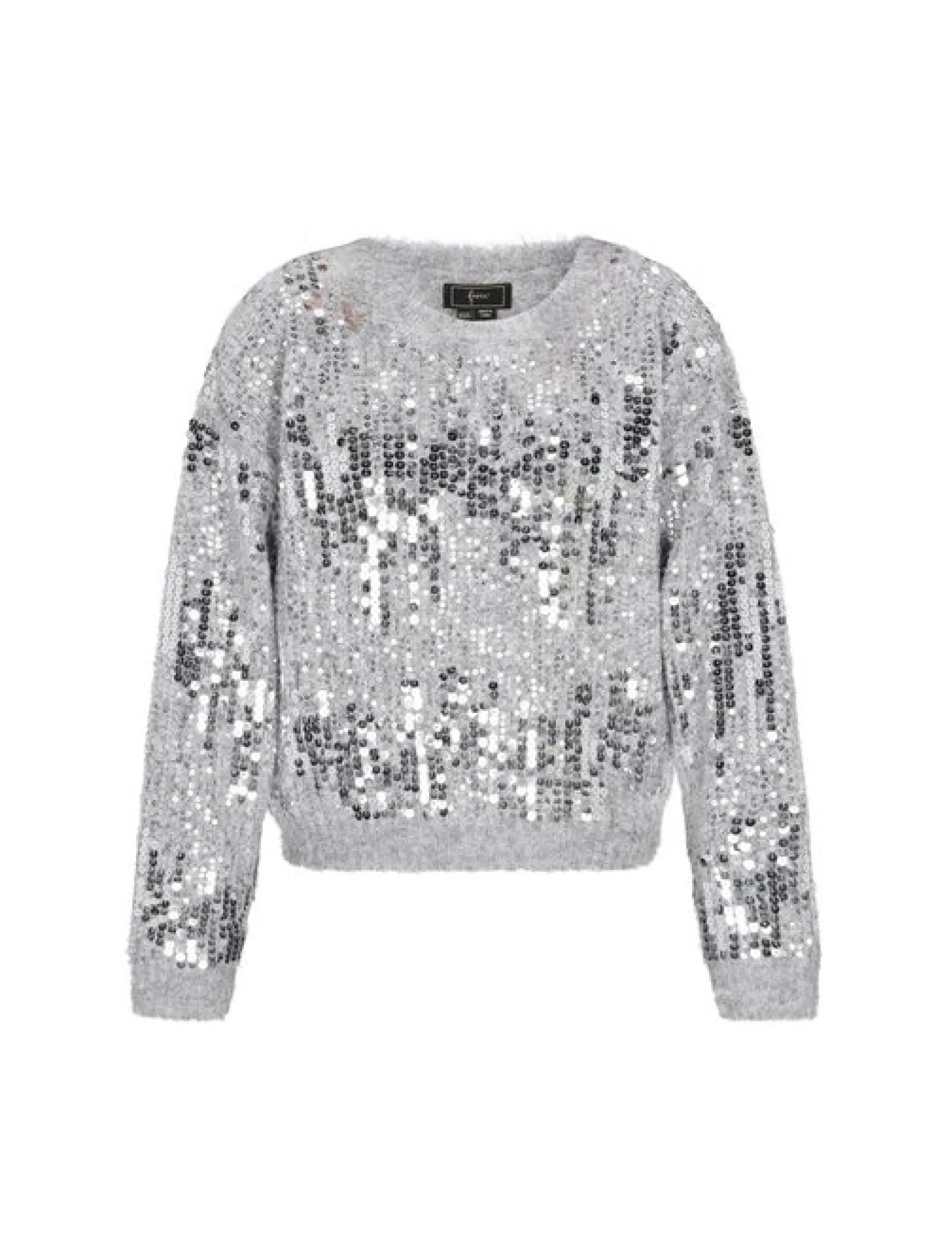 Faina Damen Pullover in grau - Ausschnitt: Rundhals