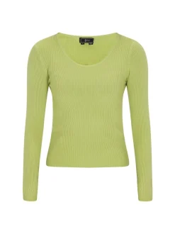 Faina Damen Pullover in grün - Ausschnitt: Rundhals