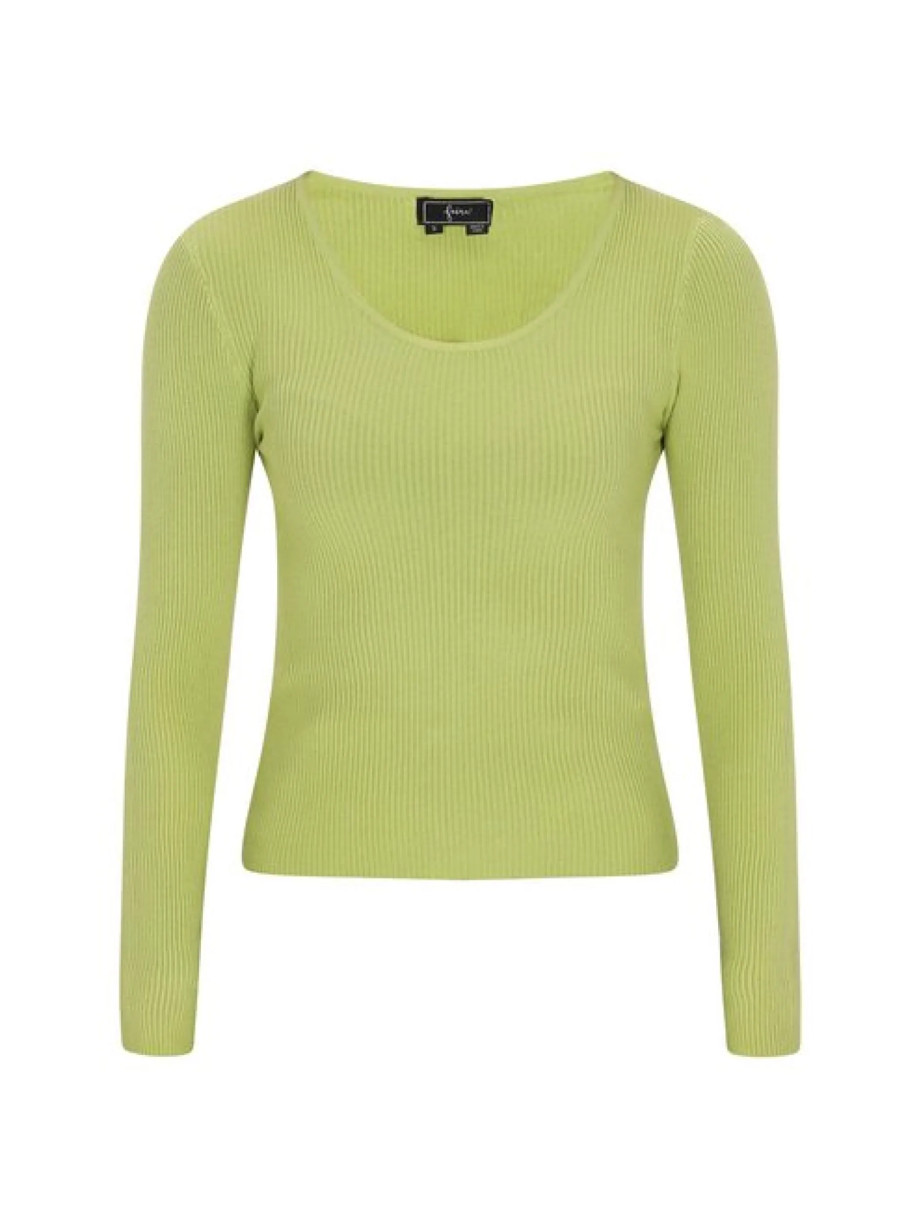Faina Damen Pullover in grün - Ausschnitt: Rundhals