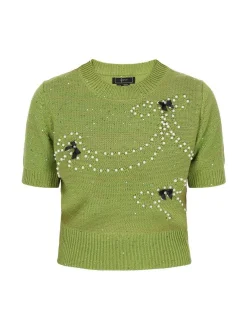 Faina Damen Pullover in grün - Ausschnitt: Rundhals