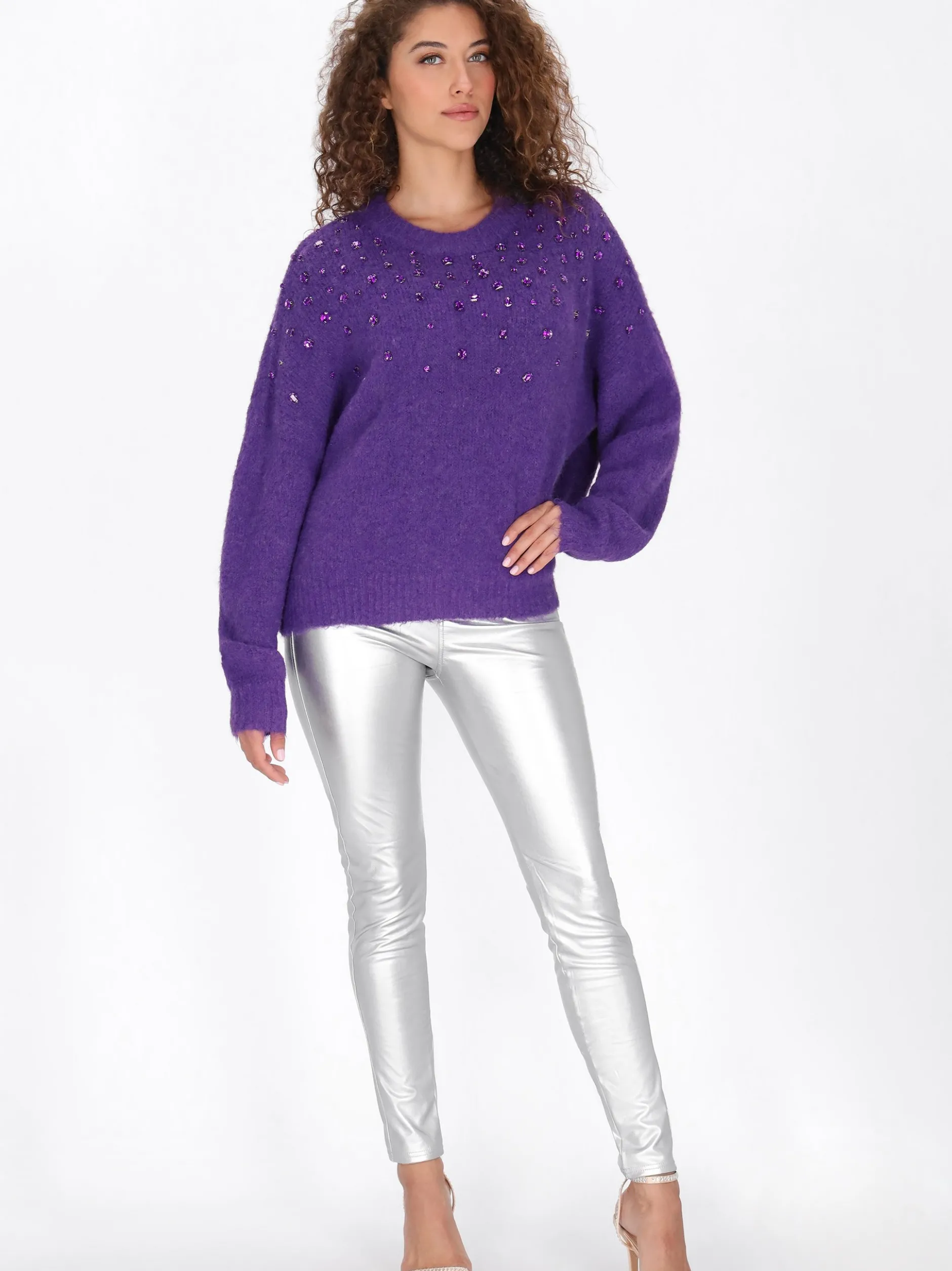 Faina Damen Pullover in lila