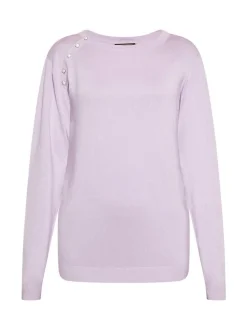 Faina Damen Pullover in lila - Ausschnitt: Rundhals