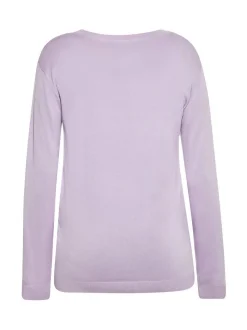 Faina Damen Pullover in lila - Ausschnitt: Rundhals