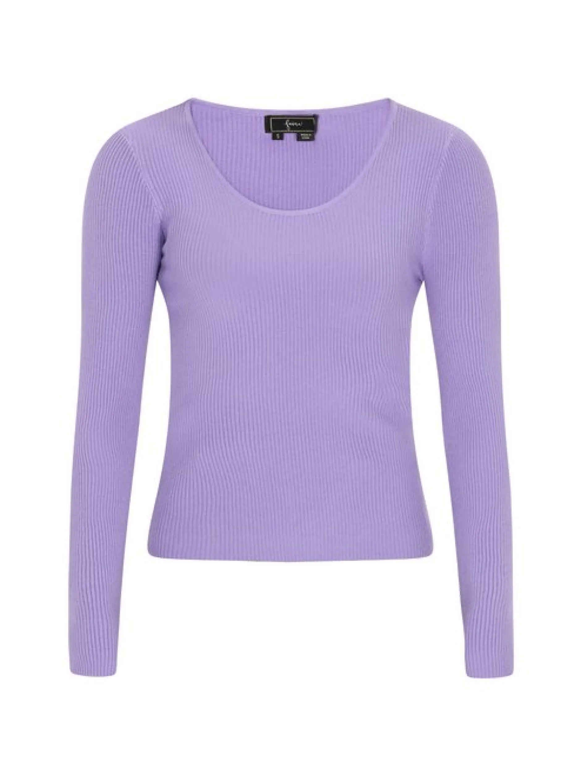 Faina Damen Pullover in lila - Ausschnitt: Rundhals