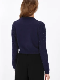 Faina Damen Pullover in marine - Ausschnitt: Rundhals