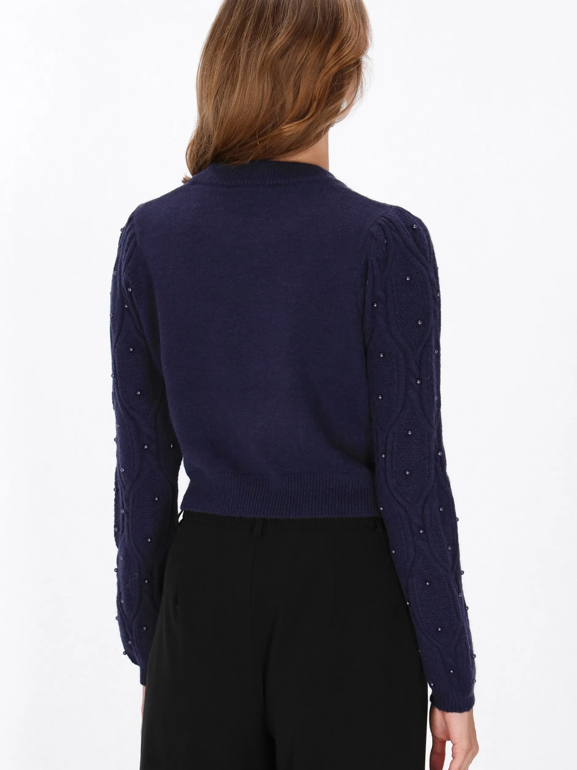 Faina Damen Pullover in marine - Ausschnitt: Rundhals