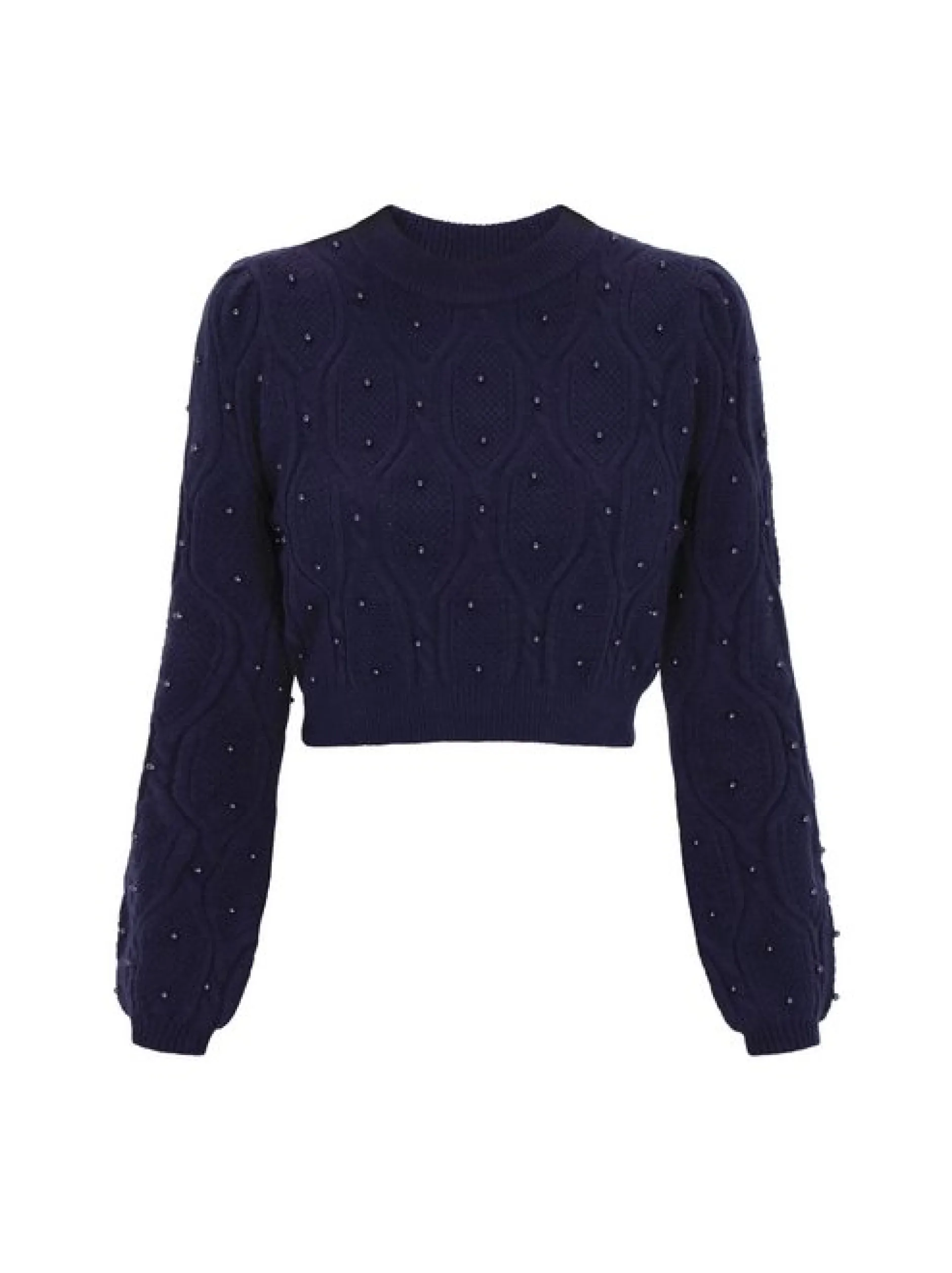 Faina Damen Pullover in marine - Ausschnitt: Rundhals