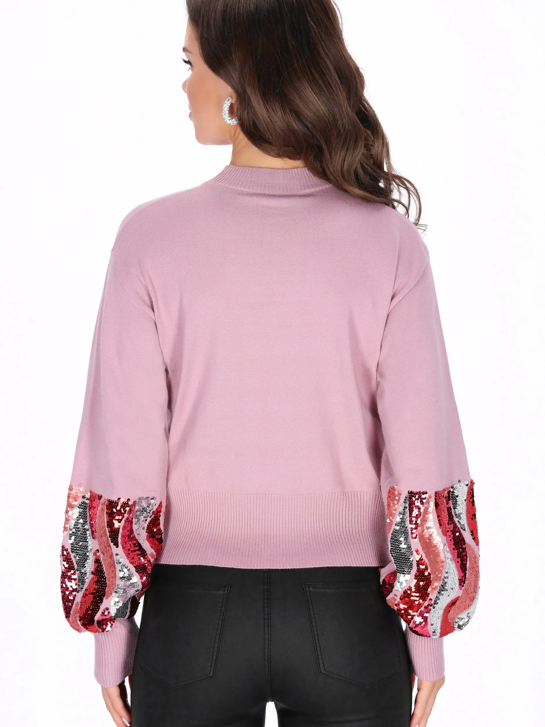 Faina Damen Pullover in rosa - Ausschnitt: Rundhals