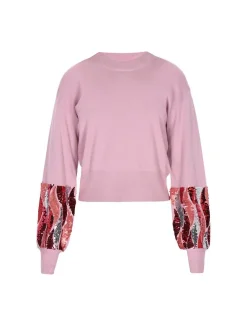 Faina Damen Pullover in rosa - Ausschnitt: Rundhals