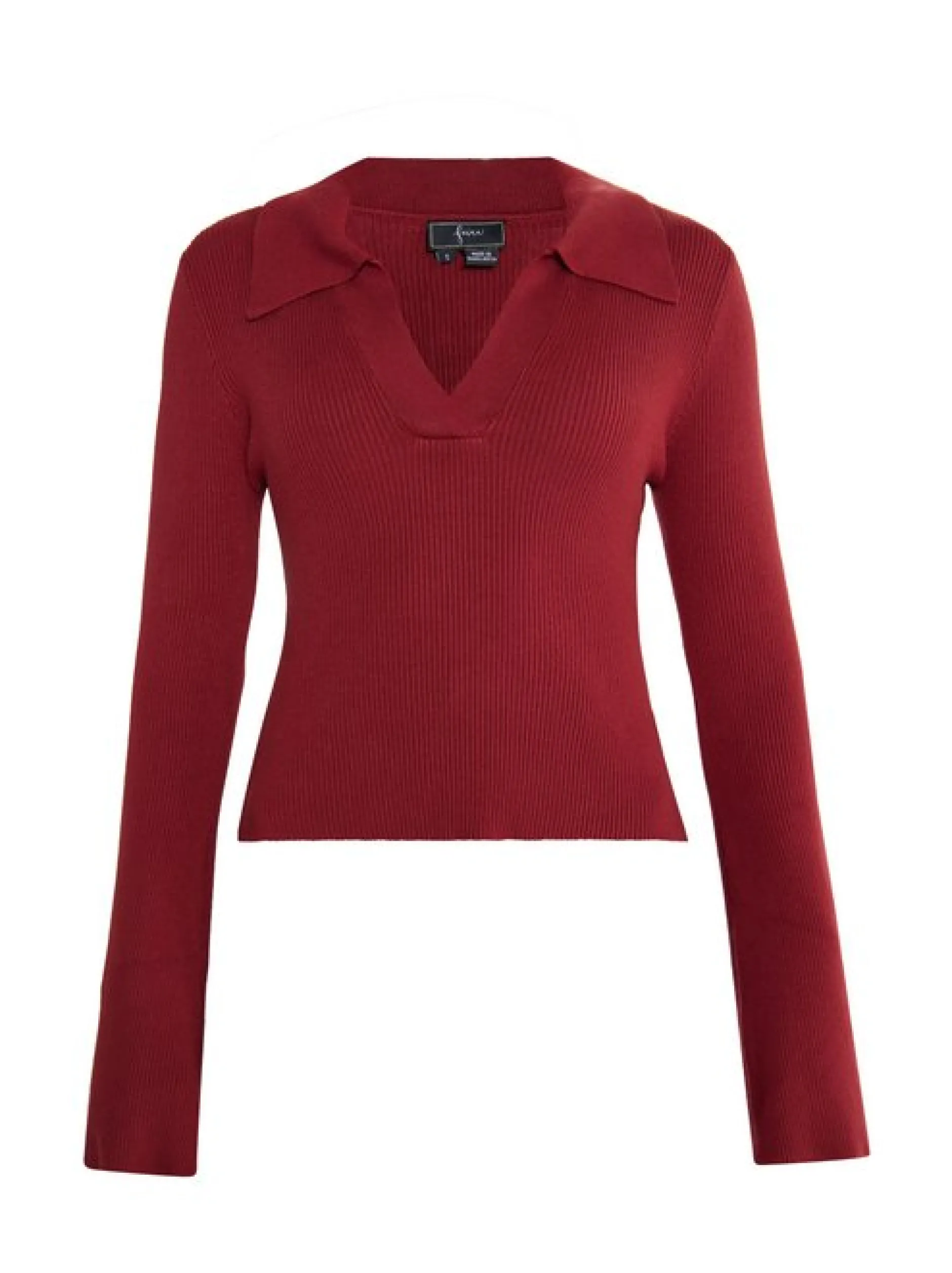 Faina Damen Pullover in rot - Ausschnitt: V-Ausschnitt
