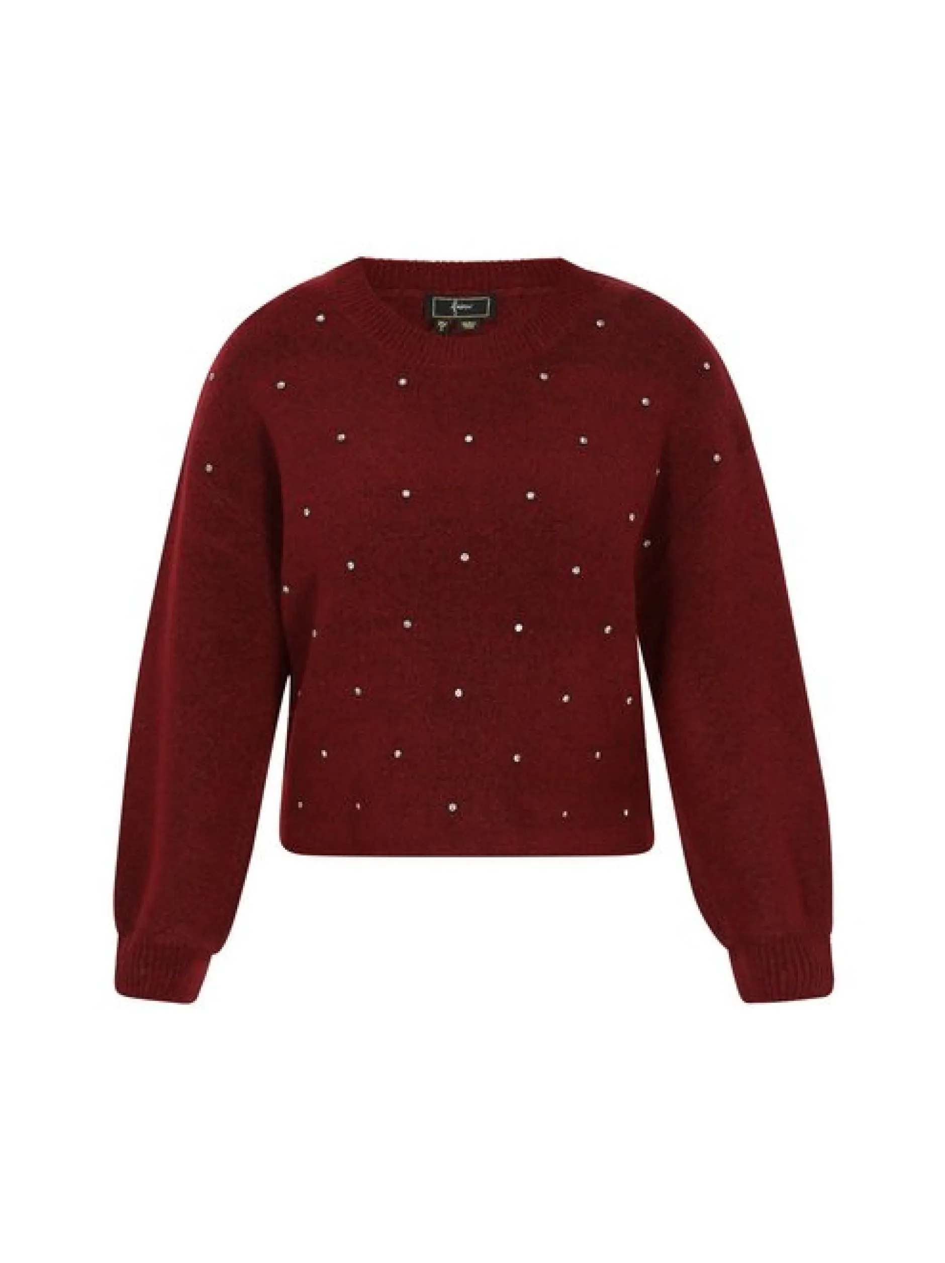 Faina Damen Pullover in rot - Ausschnitt: Rundhals