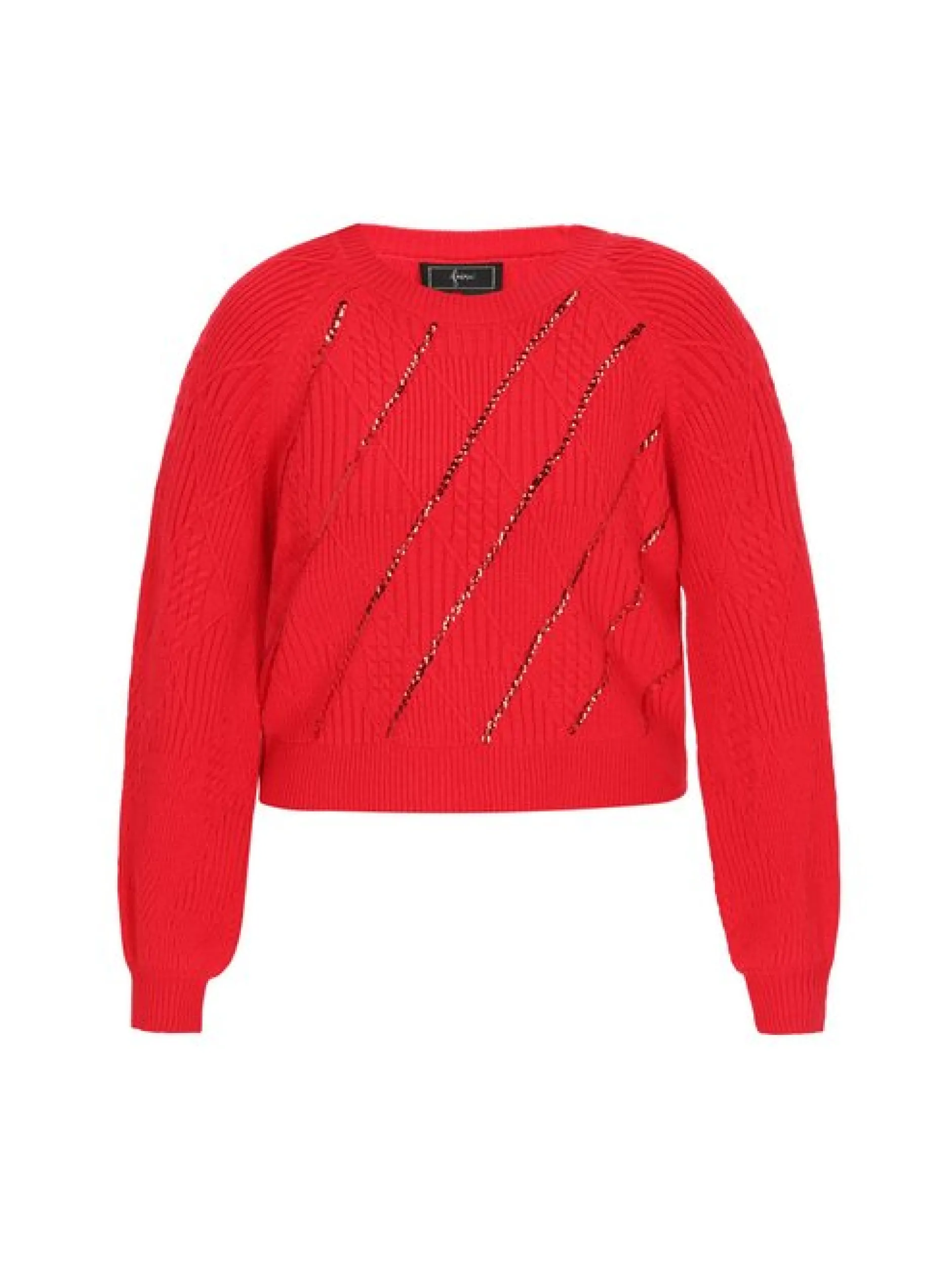 Faina Damen Pullover in rot - Ausschnitt: Rundhals