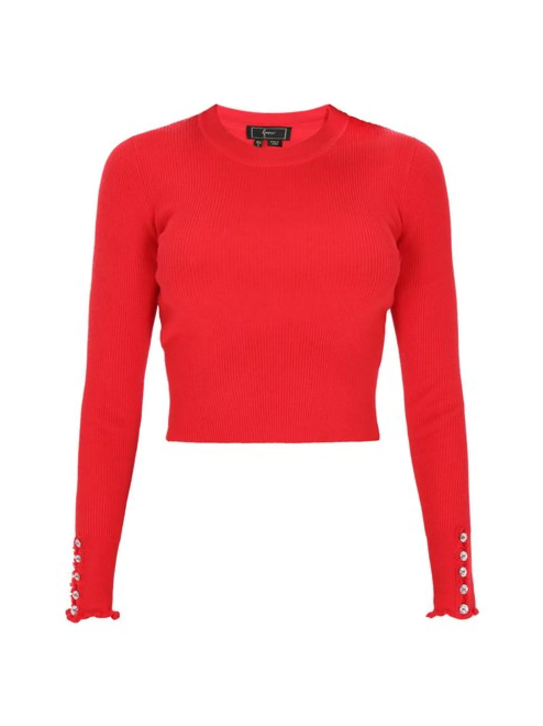 Faina Damen Pullover in rot - Ausschnitt: Rundhals