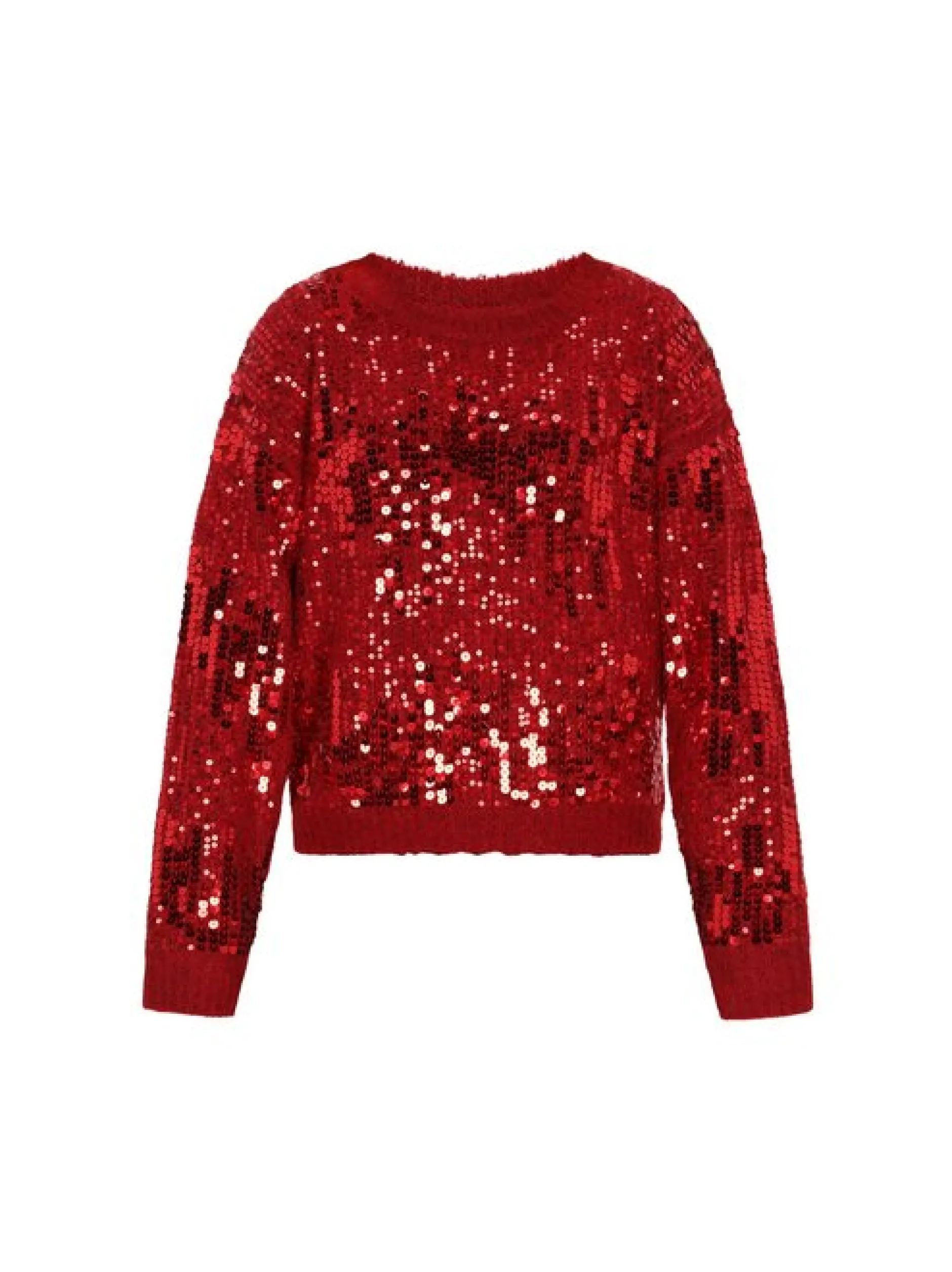 Faina Damen Pullover in rot - Ausschnitt: Rundhals
