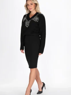 Faina Damen Pullover in schwarz